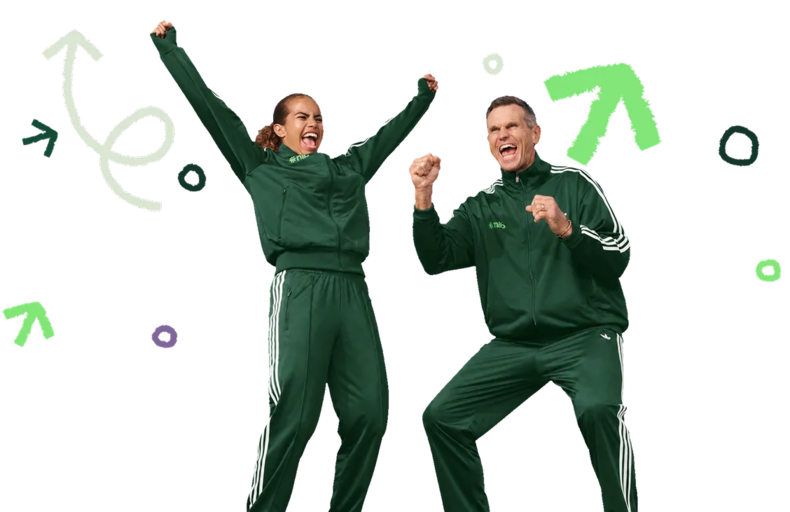 Mary Fowler and Paul Harragon celebrating